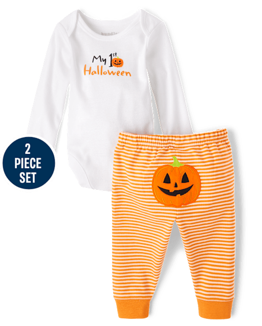 Conjunto de ropa de juego unisex para bebé First Halloween de 2 piezas