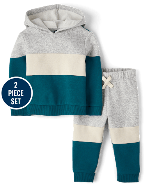 bébé et tout-petit, garçon à contraste de couleurs Ensemble de tenue 2 pièces molleton Premium