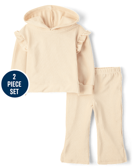 Toddler Girls Ribbed Velour 2-Piece Outfit Set