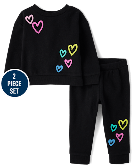 Toddler Girls Graphic Fleece 2-Piece Outfit Set