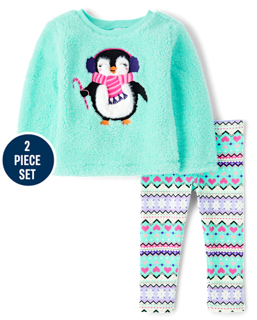 Toddler Girls Penguin 2-Piece Outfit Set