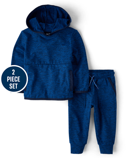 Baby And Toddler Boys Cozy Active Marl Hoodie 2-Piece Outfit Set