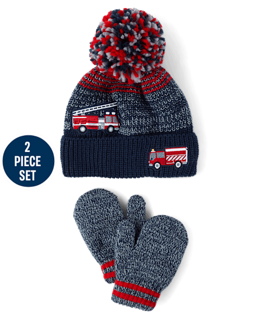 Toddler Boys Fire Truck 2-Piece Cold Weather Set