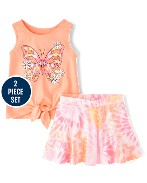 Toddler Girls Butterfly 2-Piece Outfit Set