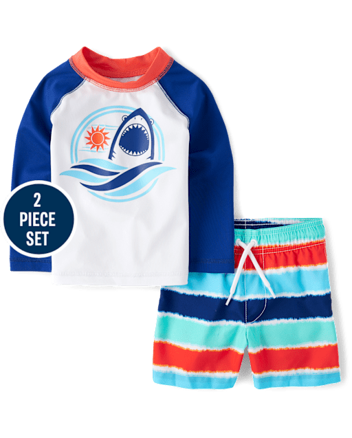 Baby And Toddler Boys Graphic Rashguard Swimsuit
