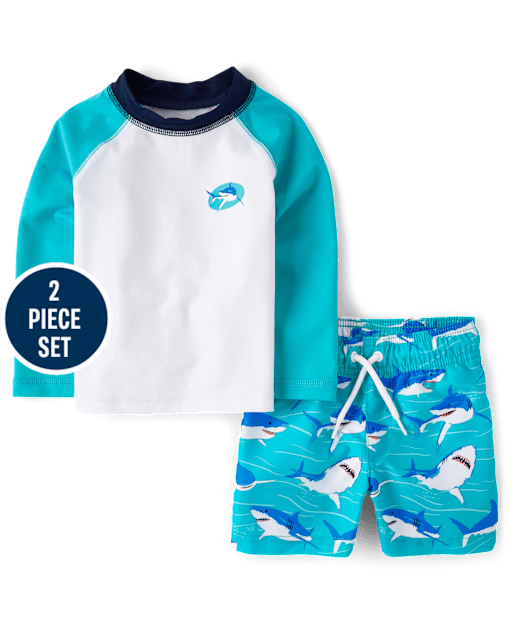 Baby And Toddler Boys Graphic Rashguard Swimsuit