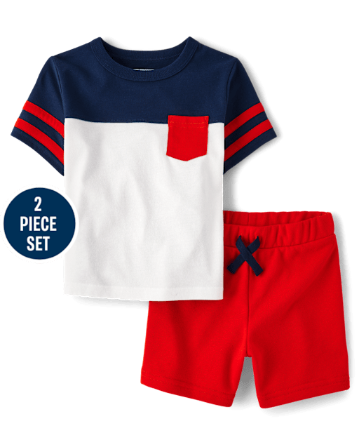 Baby And Toddler Boys Colorblock 2-Piece Outfit Set