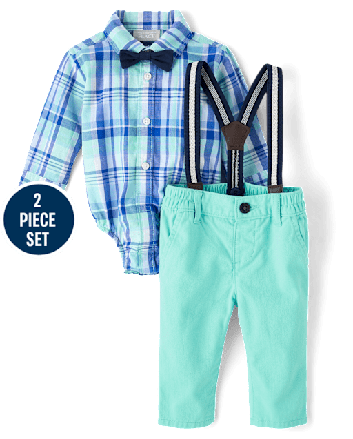 Baby Boys Dad And Me Plaid Poplin 2-Piece Outfit Set