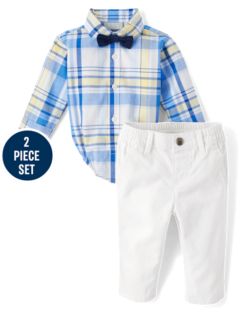 Baby Boys Dad And Me Plaid Poplin 2-Piece Outfit Set