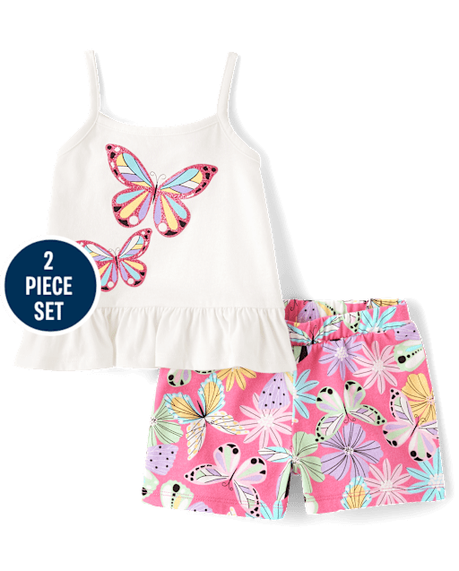 Toddler Girls Butterfly 2-Piece Outfit Set