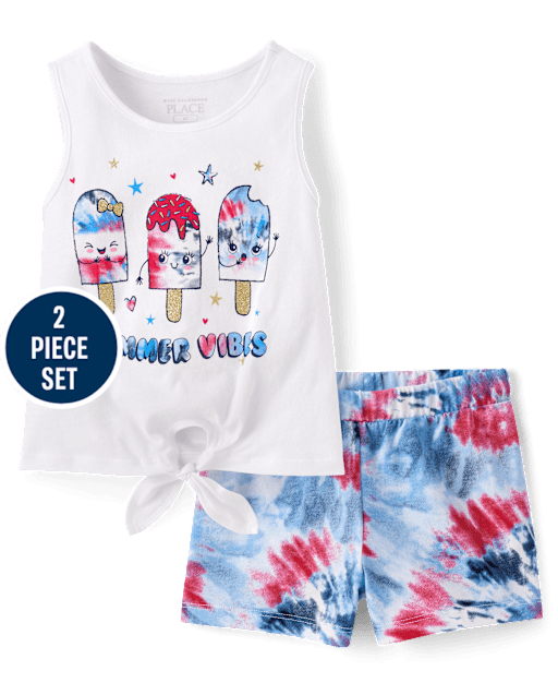 Toddler Girls Americana Popsicle 2-Piece Outfit Set