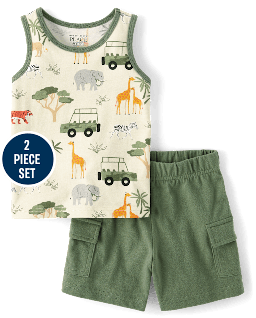 Baby And Toddler Boys Safari 2-Piece Outfit Set