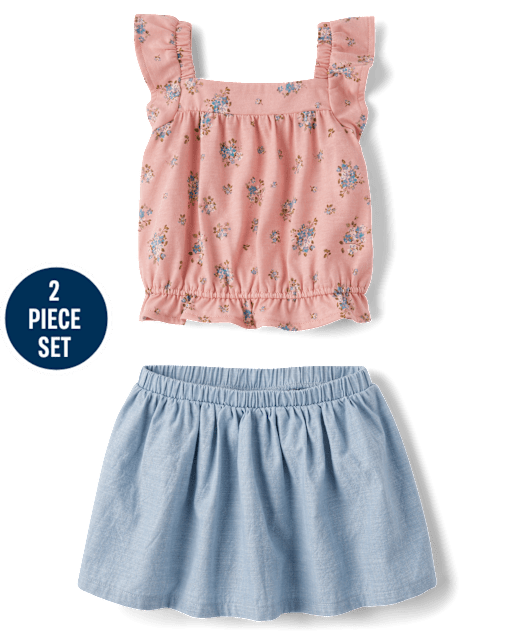 Toddler Girls Floral 2-Piece Outfit Set