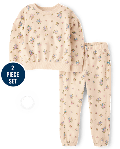 Toddler Girls Print Fleece 2-Piece Outfit Set