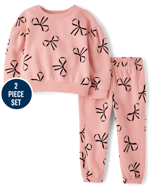Toddler Girls Print Fleece 2-Piece Outfit Set