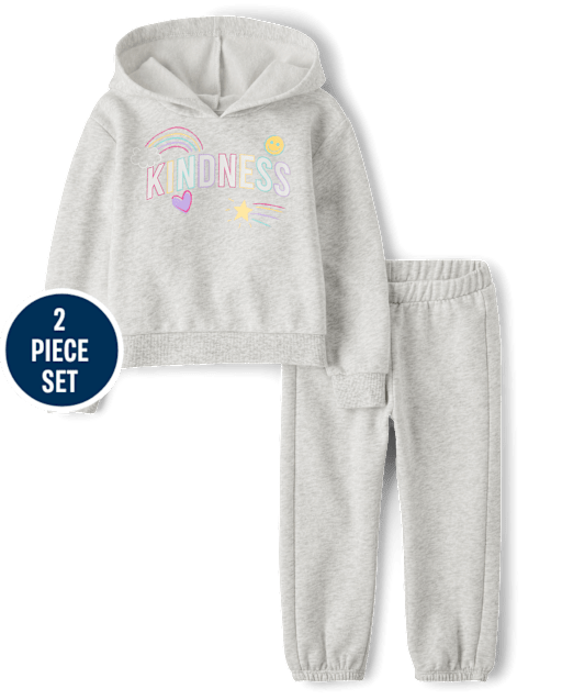 Toddler Girls Graphic Fleece 2-Piece Outfit Set