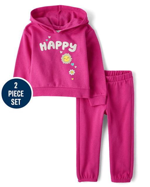 Toddler Girls Graphic Fleece 2-Piece Outfit Set
