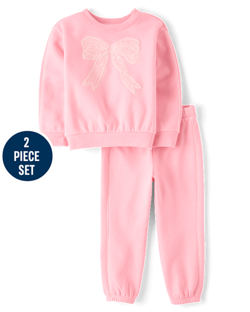 Toddler Girls Puff Graphic Premium Fleece 2-Piece Outfit Set