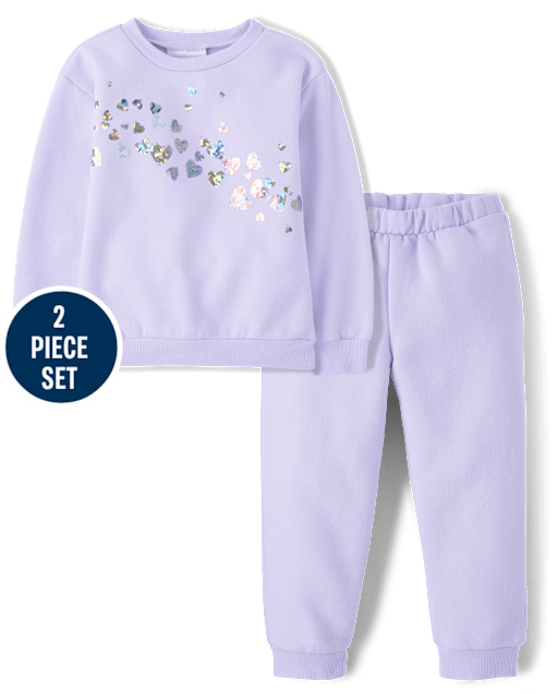 Toddler Girls Embellished Premium Fleece 2-Piece Outfit Set