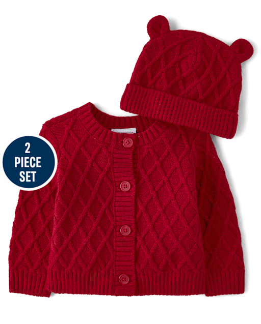 Baby Girls Cable Knit Sweater 2-Piece Outfit Set