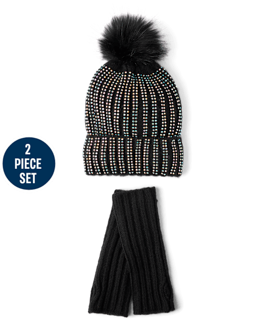 Ensemble 2 pièces à rayures et sequins pour fille, idéal pour temps froid