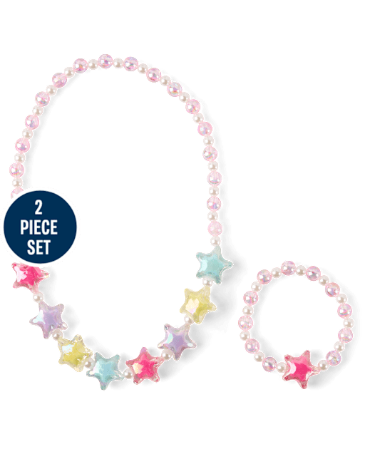 Girls Beaded Star 2-Piece Jewelry Set