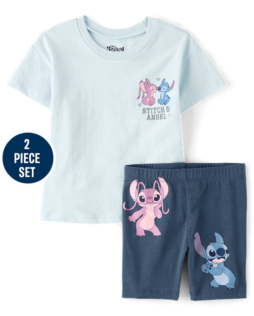 Girls Stitchâ¢ And Angel 2-Piece Outfit Set