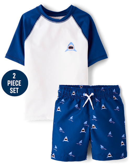 Boys Shark Rashguard Swimsuit