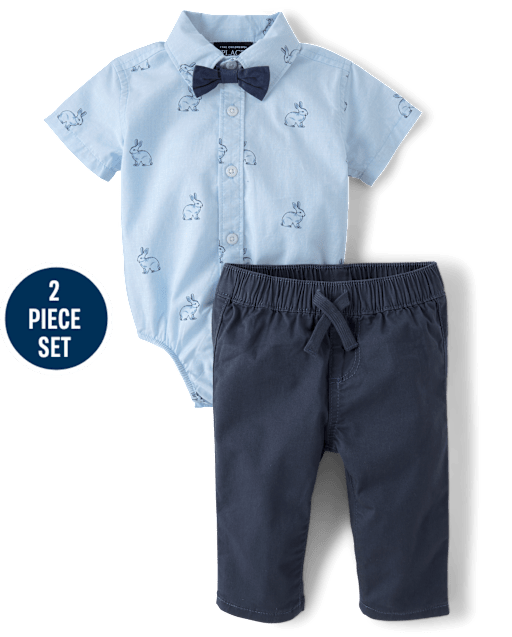 Ensemble 2 pièces pour bébé garçon avec motif lapin