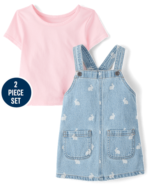 Toddler Girls Bunny Skirtall 2-Piece Outfit Set