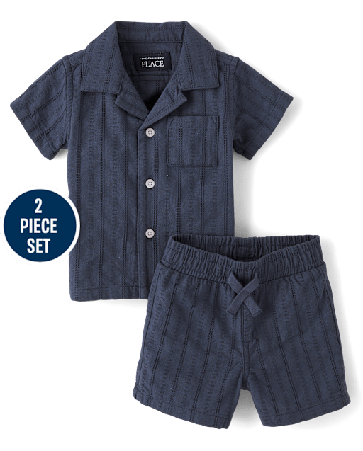 Baby Boys Textured 2-Piece Outfit Set