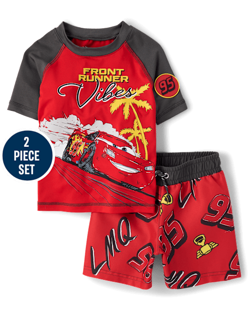 Toddler Boys Lightning McQueenâ¢ Rashguard Swimsuit