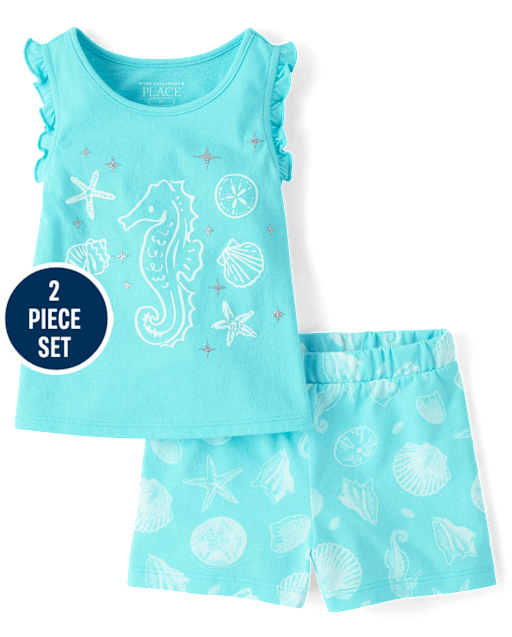 Toddler Girls Sea Creature 2-Piece Outfit Set