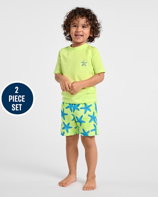 Baby And Toddler Boys Graphic Rashguard 2-Piece Swimsuit