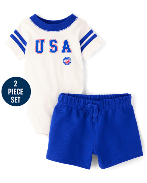 Baby Boys USA 2-Piece Playwear Set