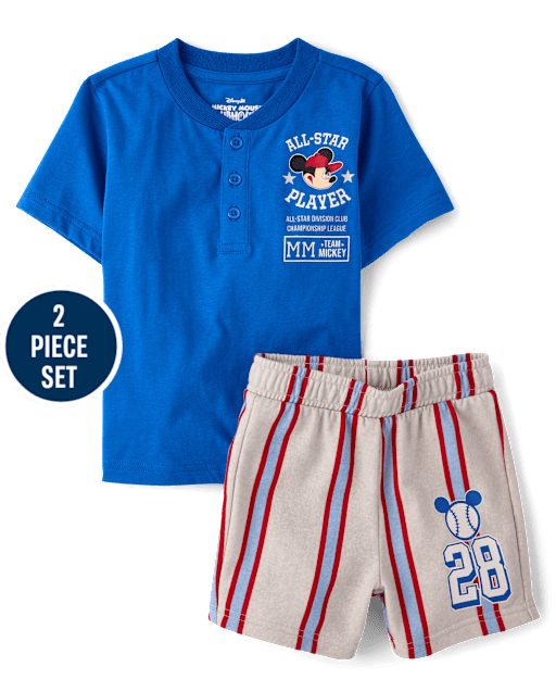 Toddler Boys Mickey Mouseâ¢ Baseball 2-Piece Outfit Set
