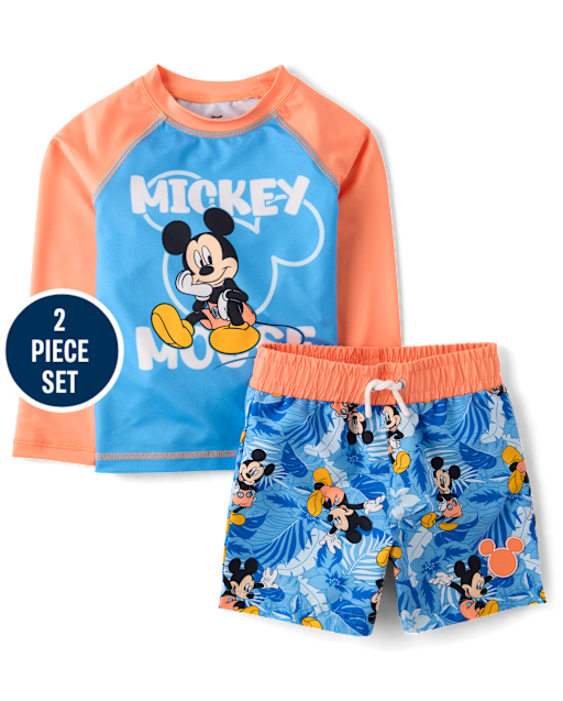 Toddler Boys Mickey Mouseâ¢ Rashguard 2-Piece Swimsuit
