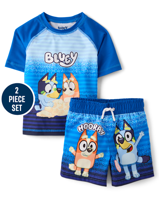 Toddler Boys Blueyâ¢ Rashguard Swimsuit