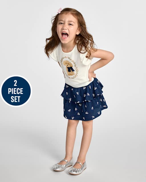 Toddler Girls Embellished Graphic 2-Piece Outfit Set