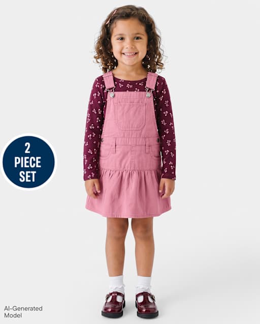 Ensemble jupe fleurie 2 pièces pour petites filles