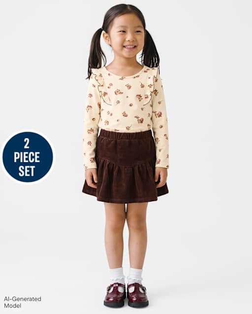 Toddler Girls Floral 2-Piece Outfit Set