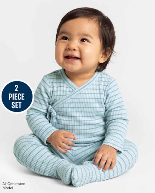 Ensemble rayé 2 pièces pour bébé garçon