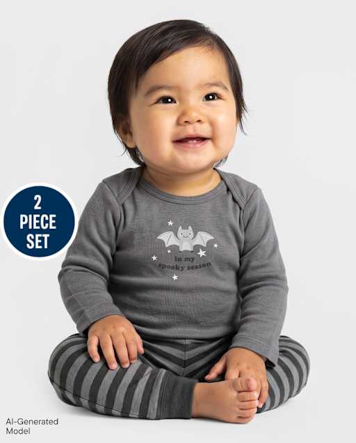 \Ensemble de vêtements de jeu 2 pièces pour bébé chauve-souris d'Halloween\