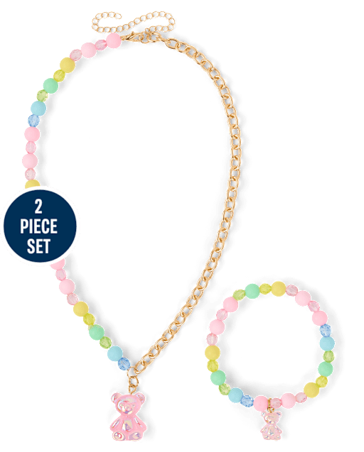 Girls Bear 2-Piece Jewelry Set