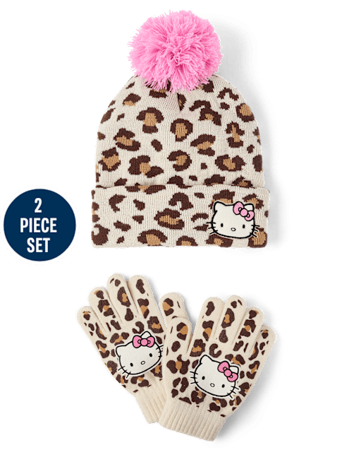 Girls Hello Kitty® Leopard 2-Piece Cold Weather Set