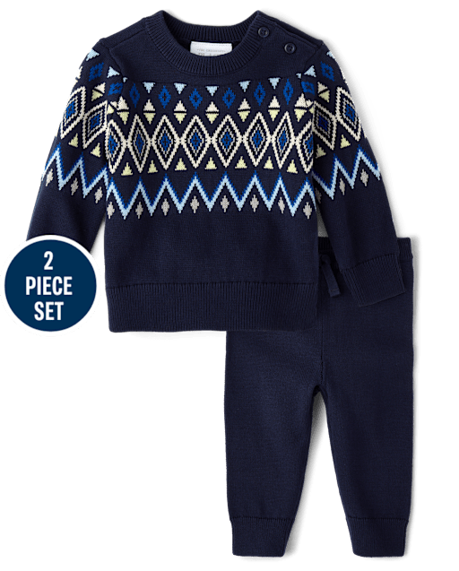 Baby Boys Fairisle Sweater 2-Piece Playwear Set