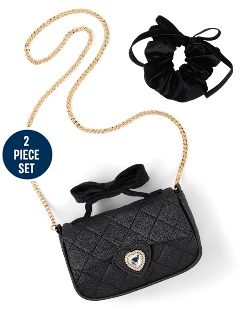 Girls Glitter Bow 2-Piece Accessory Set