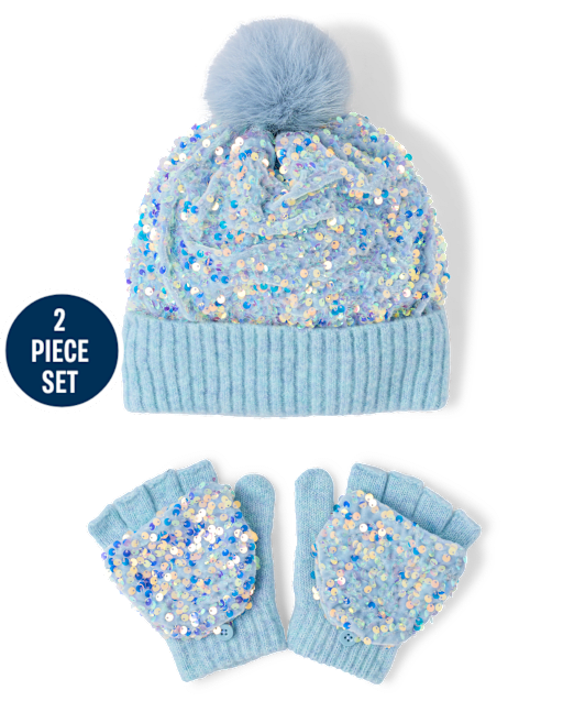 Girls Sequin 2-Piece Cold Weather Set