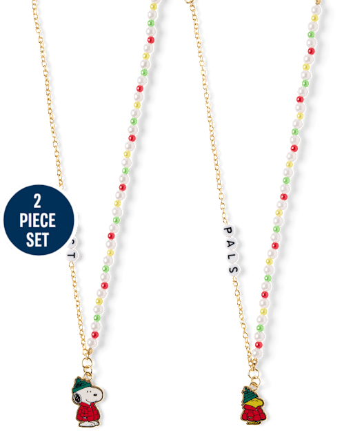 Girls Snoopy™ BFF Holiday Necklace 2-Pack