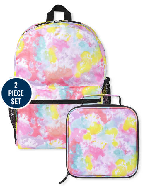 Girls Tie Dye Backpack And Lunchbox 2-Piece Set